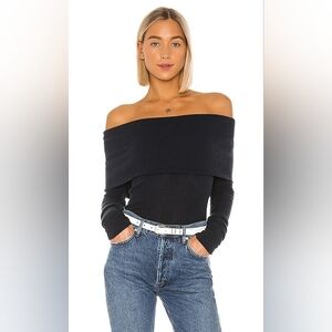Free People Black Off-the-Shoulder Sweater